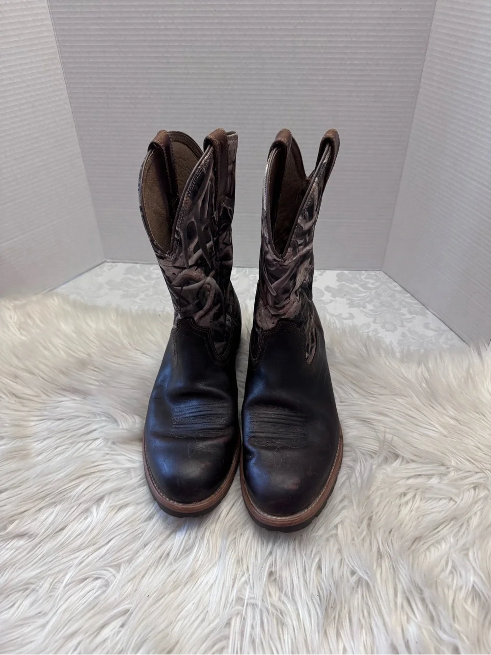 Ariat Men’s 10.5D Hybrid Rancher Brown Leather‎ Camouflage Western Cowboy Boot